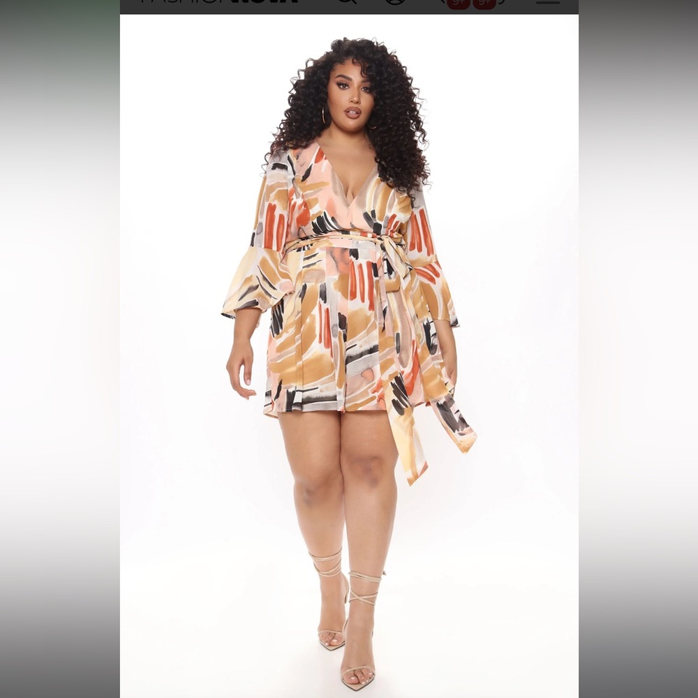 Stay Beautiful Flowy Romper - Rust/Combo